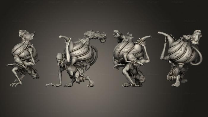 Статуэтки герои, монстры и демоны (Держатель Гигантской Лампы Dust Mephit, STKM_5214) 3D модель для ЧПУ станка
