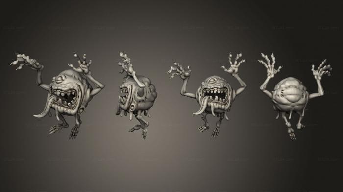 Figurines heroes, monsters and demons (Ectomorph Bloated Specter C face B floating, STKM_5243) 3D models for cnc