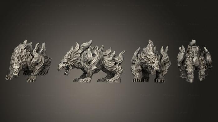 Статуэтки герои, монстры и демоны (Элементальные Существа Четыре Медведя, STKM_5261) 3D модель для ЧПУ станка