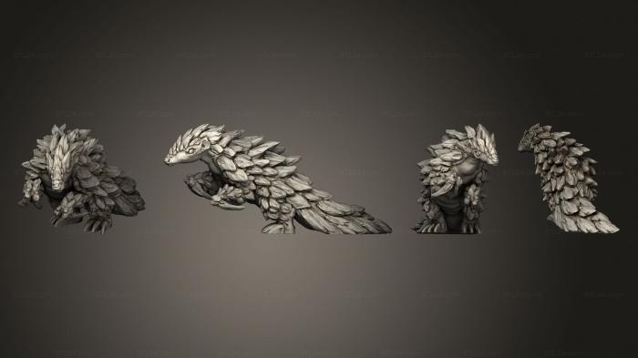 Figurines heroes, monsters and demons (Elemental Creatures magma pangolin, STKM_5263) 3D models for cnc
