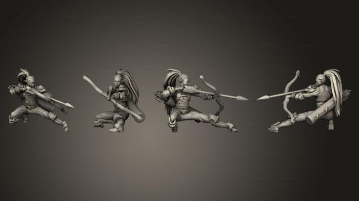 Figurines heroes, monsters and demons (Elf Rogue Bow Arrow 2 Variations, STKM_5268) 3D models for cnc