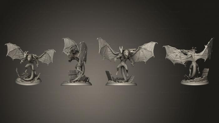 Статуэтки герои, монстры и демоны (Враги Химеры, STKM_5293) 3D модель для ЧПУ станка