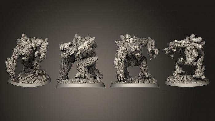 Статуэтки герои, монстры и демоны (Враги Каменного Голема, STKM_5295) 3D модель для ЧПУ станка