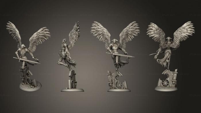 Статуэтки герои, монстры и демоны (Вражеский Падший Ангел 25 мм, STKM_5304) 3D модель для ЧПУ станка