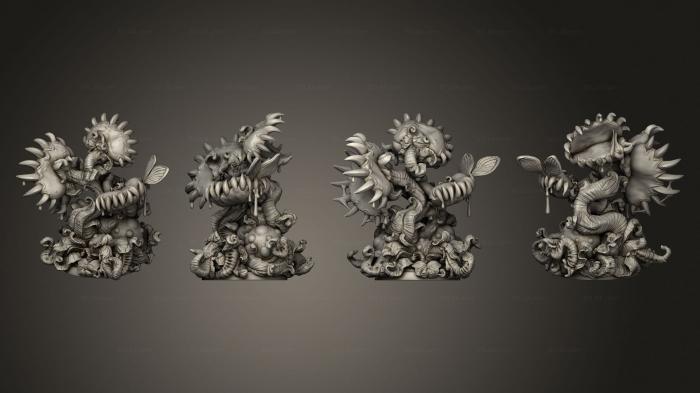 Статуэтки герои, монстры и демоны (Злой Цветок V 2 в свободном масштабе, STKM_5341) 3D модель для ЧПУ станка