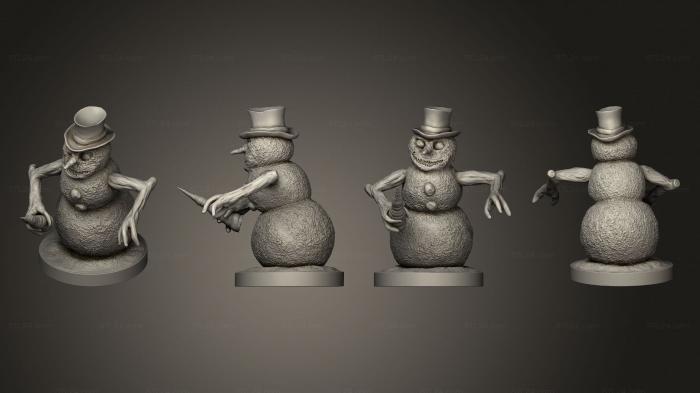Статуэтки герои, монстры и демоны (Злой Снеговик злой снеговик 1, STKM_5342) 3D модель для ЧПУ станка
