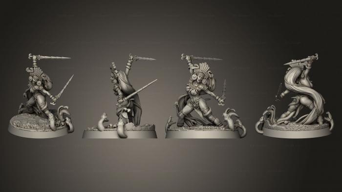 Eztli Sacrificial Warrior with and without snakes