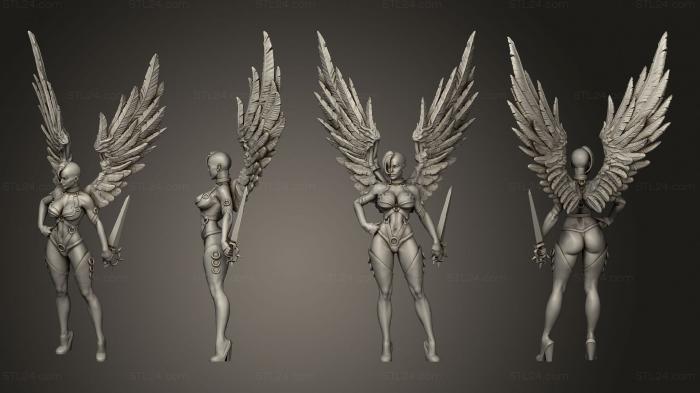 Статуэтки герои, монстры и демоны (Падший ангел 2 Вариации 01, STKM_5397) 3D модель для ЧПУ станка