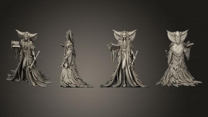 Статуэтки герои, монстры и демоны (Пернатая Жрица, STKM_5435) 3D модель для ЧПУ станка
