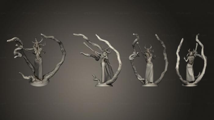 Статуэтки герои, монстры и демоны (Женщина-Друид 2, STKM_5436) 3D модель для ЧПУ станка