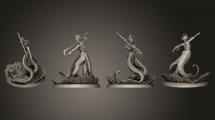 Статуэтки герои, монстры и демоны (Женщина - Морской Эльф Сесилия - Жрица, STKM_5439) 3D модель для ЧПУ станка