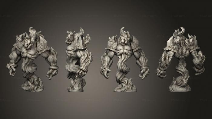 Статуэтки герои, монстры и демоны (Четыре Элементальных, STKM_5473) 3D модель для ЧПУ станка