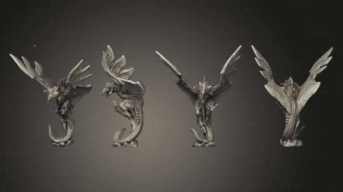 Статуэтки герои, монстры и демоны (Летающий Смертоносный Зверь, STKM_5505) 3D модель для ЧПУ станка