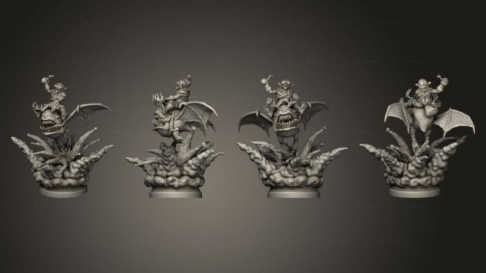 Статуэтки герои, монстры и демоны (Летающий гоблин 2, STKM_5507) 3D модель для ЧПУ станка