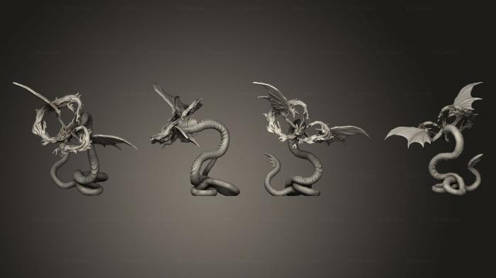 Figurines heroes, monsters and demons (Flying Snake Fire Breath, STKM_5513) 3D models for cnc