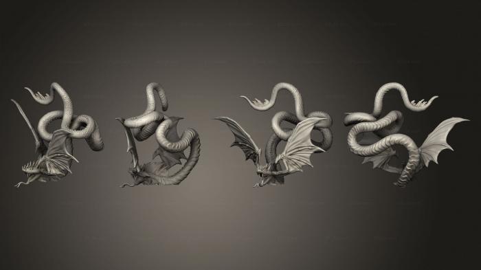 Статуэтки герои, монстры и демоны (Летающая Змея, Летящая, STKM_5514) 3D модель для ЧПУ станка