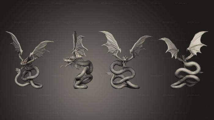 Статуэтки герои, монстры и демоны (Летающая Змея, STKM_5515) 3D модель для ЧПУ станка