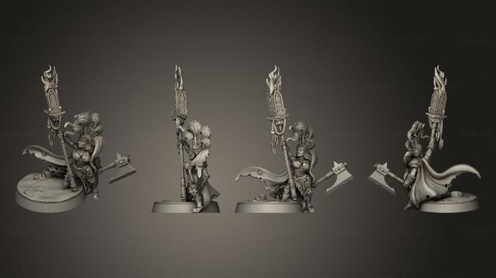 Статуэтки герои, монстры и демоны (Френья Огнекровный Чемпион - Берсеркер, STKM_5536) 3D модель для ЧПУ станка