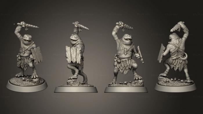 Статуэтки герои, монстры и демоны (Лягушачий Воин, STKM_5543) 3D модель для ЧПУ станка