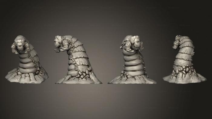 Статуэтки герои, монстры и демоны (Морозный червь, STKM_5547) 3D модель для ЧПУ станка