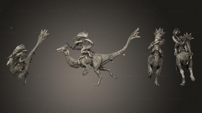 Figurines heroes, monsters and demons (Gallimimus Riders, STKM_5578) 3D models for cnc