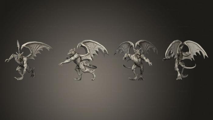 Статуэтки герои, монстры и демоны (Горгулья Атакует Больших, STKM_5590) 3D модель для ЧПУ станка