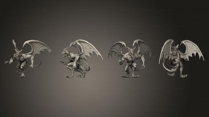 Статуэтки герои, монстры и демоны (Большая Бродящая Горгулья, STKM_5591) 3D модель для ЧПУ станка