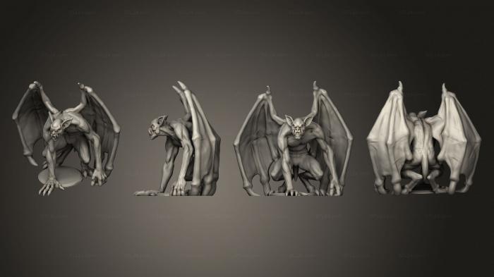 Статуэтки герои, монстры и демоны (Статуя горгульи v 2, STKM_5593) 3D модель для ЧПУ станка