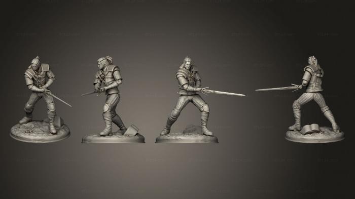 Figurines heroes, monsters and demons (Geralt, STKM_5607) 3D models for cnc