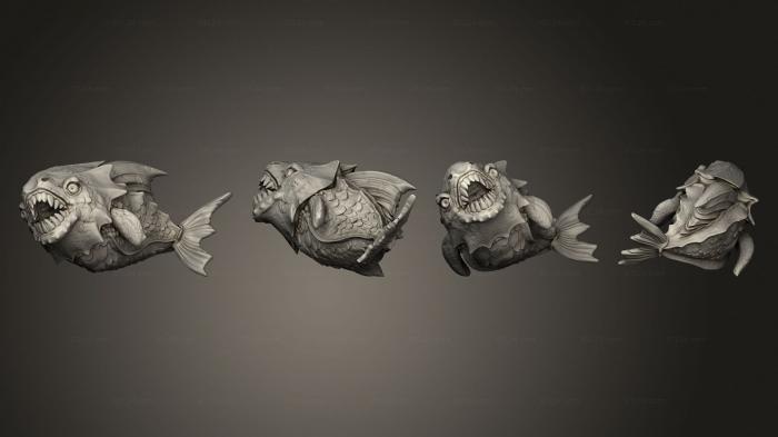 Figurines heroes, monsters and demons (Giant Piranha 2, STKM_5648) 3D models for cnc