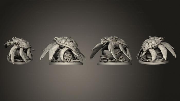 Статуэтки герои, монстры и демоны (Гигантская Морская Черепаха Сердитая Крупная, STKM_5655) 3D модель для ЧПУ станка