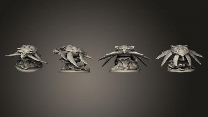 Статуэтки герои, монстры и демоны (Гигантская Морская Черепаха Большого Размера, STKM_5656) 3D модель для ЧПУ станка