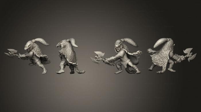 Статуэтки герои, монстры и демоны (Воин - Гоблин, STKM_5689) 3D модель для ЧПУ станка