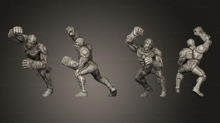 Figurines heroes, monsters and demons (Golem Adamantine no Base, STKM_5695) 3D models for cnc