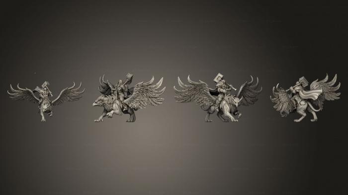 Статуэтки герои, монстры и демоны (Гроссмейстер Оберон верхом, STKM_5720) 3D модель для ЧПУ станка