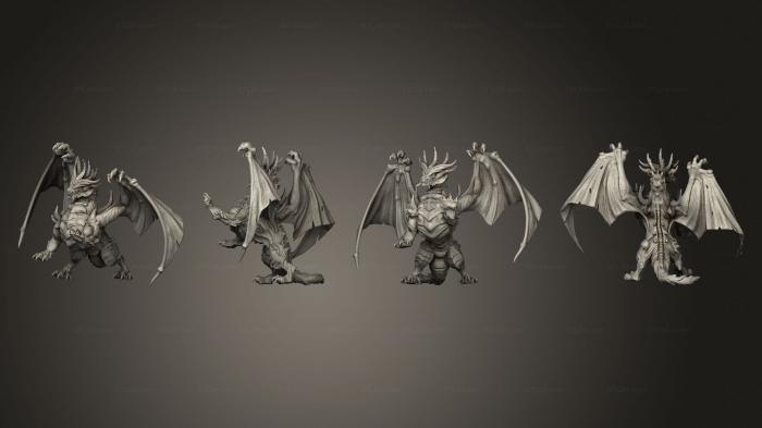 Figurines heroes, monsters and demons (Gray Dragon Claw Attack Huge, STKM_5726) 3D models for cnc
