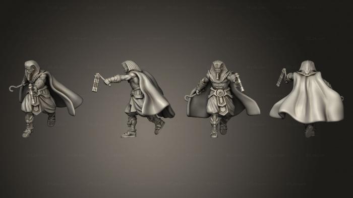 Figurines heroes, monsters and demons (Great Pharaoh Attacking, STKM_5729) 3D models for cnc