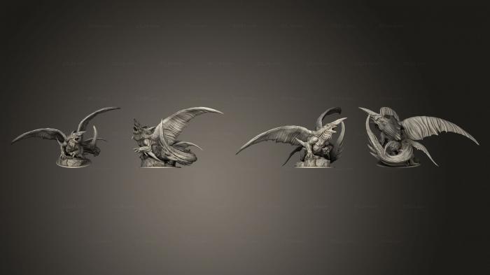 Figurines heroes, monsters and demons (Great Tide Pale Dragon С, STKM_5739) 3D models for cnc