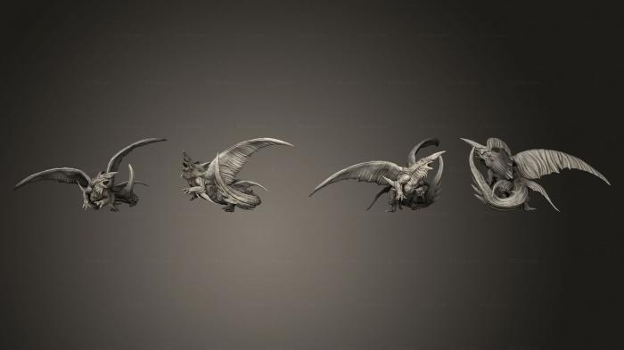 Figurines heroes, monsters and demons (Great Tide Pale Dragon, STKM_5740) 3D models for cnc
