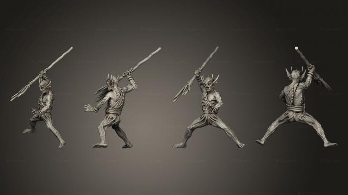 Figurines heroes, monsters and demons (Great White Shark Rider Male Sea Elf, STKM_5741) 3D models for cnc