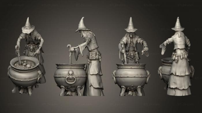 Figurines heroes, monsters and demons (Green Hag Cauldron, STKM_5746) 3D models for cnc