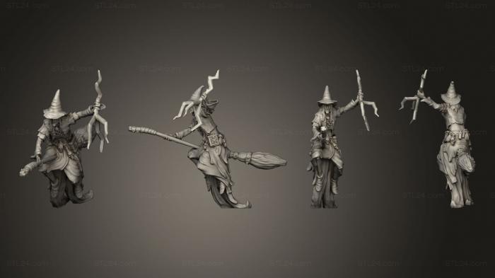 Статуэтки герои, монстры и демоны (Зеленая Ведьма Летит, STKM_5747) 3D модель для ЧПУ станка