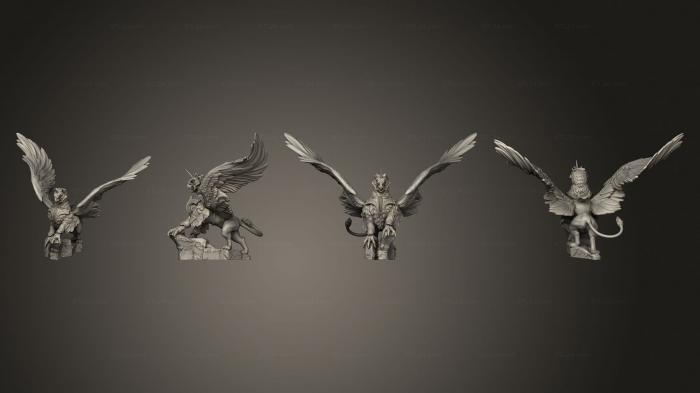 Figurines heroes, monsters and demons (Griffin Armored Mount 2 Variations Large, STKM_5756) 3D models for cnc