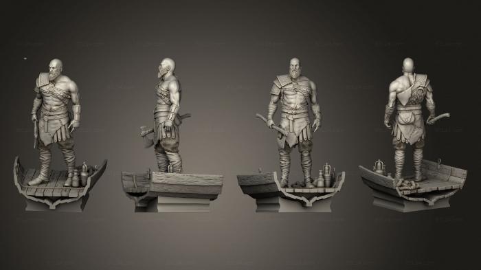Figurines heroes, monsters and demons (Grumpy Kratos SLA, STKM_5775) 3D models for cnc