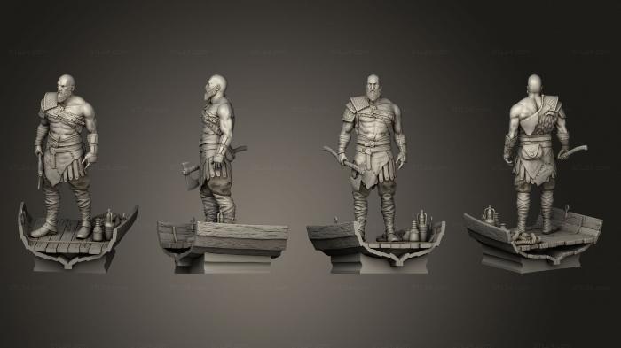 Figurines heroes, monsters and demons (Grumpy Kratos SLS, STKM_5776) 3D models for cnc