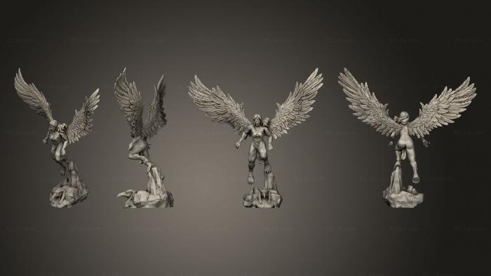 Статуэтки герои, монстры и демоны (Гиносфинкс Злой Большой, STKM_5812) 3D модель для ЧПУ станка