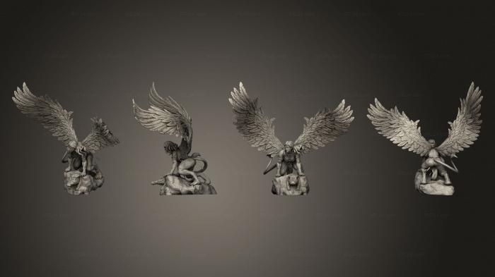 Figurines heroes, monsters and demons (Gynosphinx Lurking Large, STKM_5814) 3D models for cnc