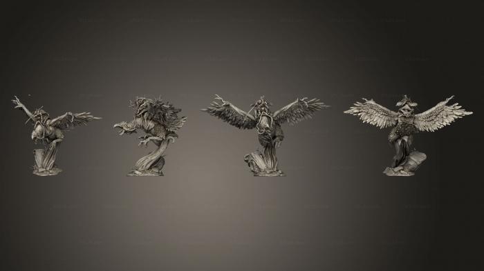 Статуэтки герои, монстры и демоны (Хааст янг в броне, STKM_5816) 3D модель для ЧПУ станка