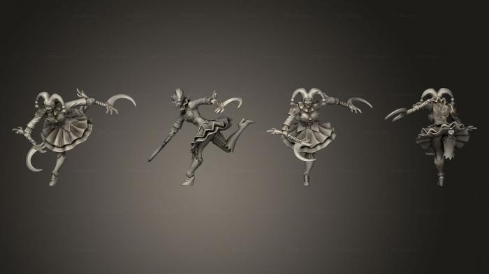Статуэтки герои, монстры и демоны (Безумная Девушка-Арлекин Атакует, STKM_5838) 3D модель для ЧПУ станка