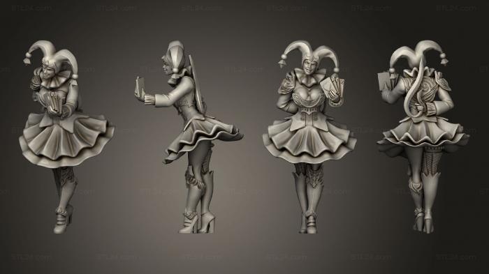Статуэтки герои, монстры и демоны (Карты Безумной Девушки- Арлекина, STKM_5839) 3D модель для ЧПУ станка